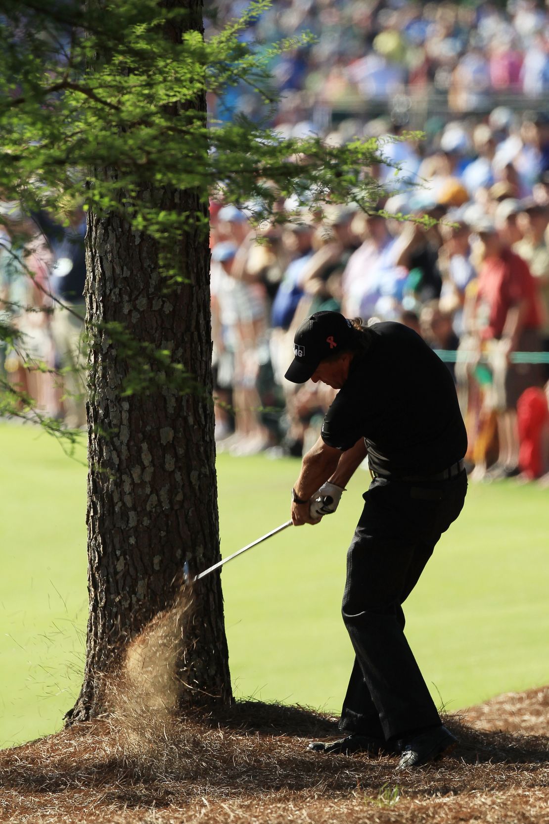 Mickelson's shot from the trees on the 13th at Augusta in 2010 went down in Masters legend.