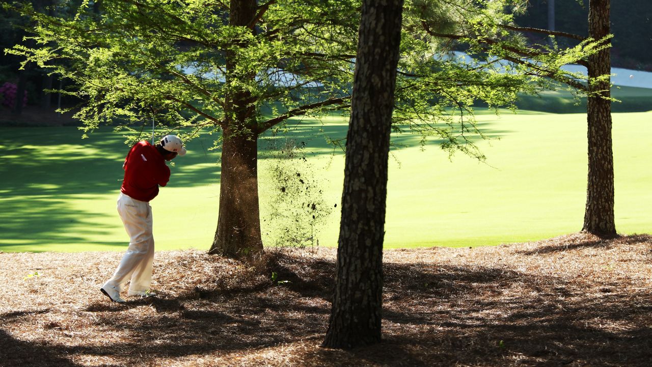 Westwood also found the pine straw on the 13th in 2010 but took a safety-first approach.