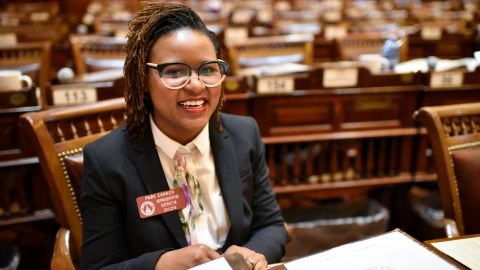 Rep. Park Cannon is the youngest Georgia lawmaker at age 24. She's still settling into the job after being elected in a runoff in February.