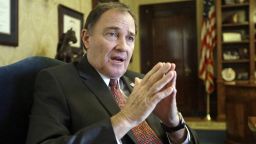Utah Gov. Gary Herbert speaks during an interview in Salt Lake City. The Utah governor is considering whether to sign a bill that would make Utah the first state to require doctors to give anesthesia to women having an abortion at 20 weeks of pregnancy or later. 