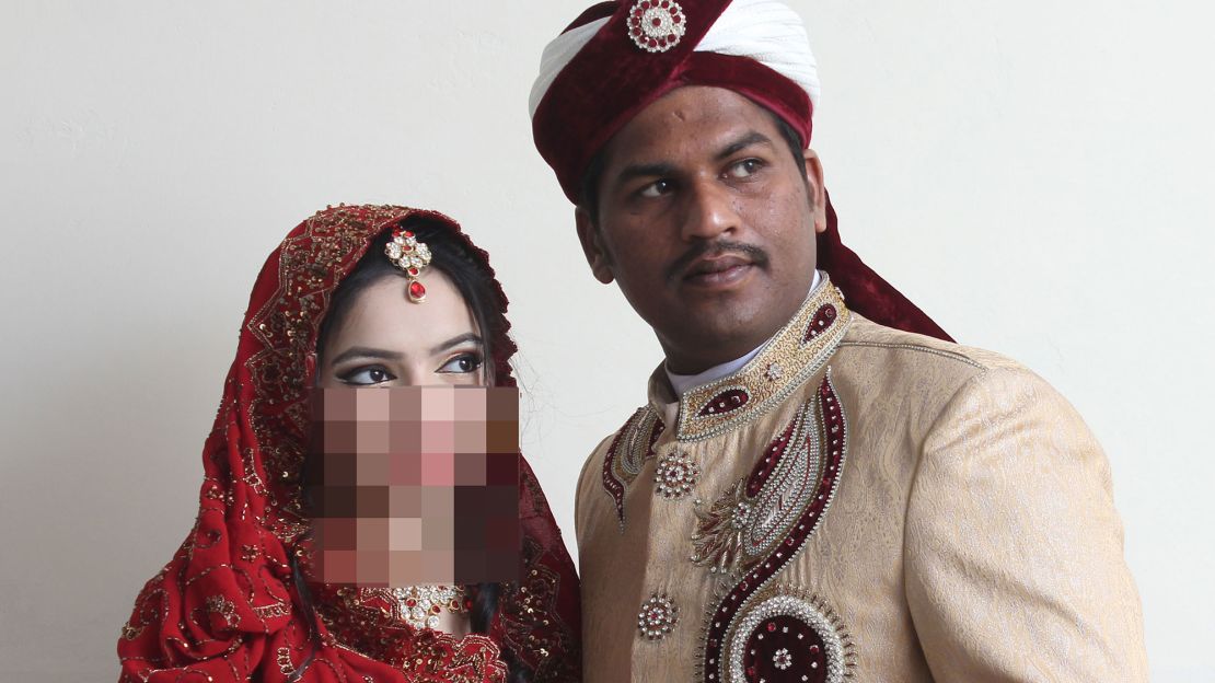 Naveed Ashraf with his new bride, Shawana. This image has been edited at the request of the victims' family to protect her privacy.