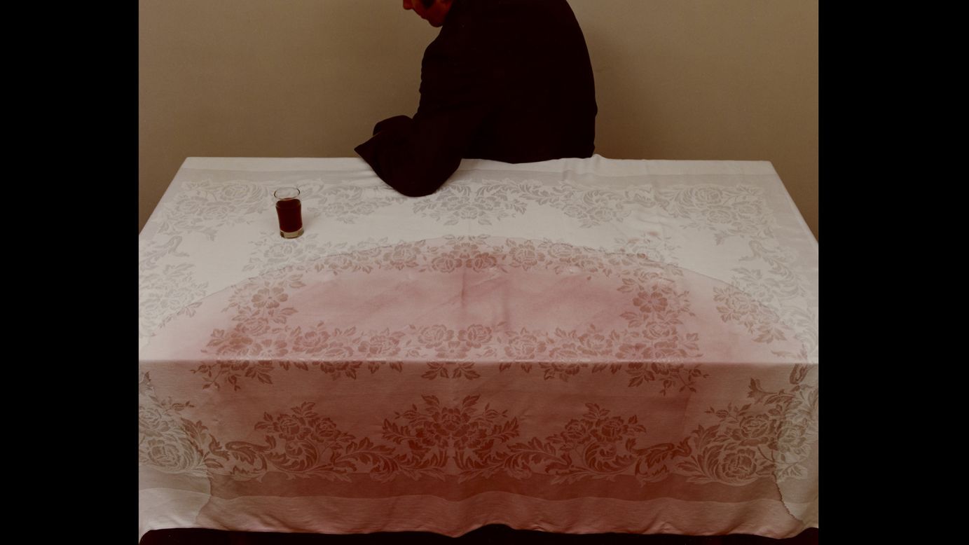 This image, from Jo Ann Callis, is titled "Man at Table, after David Evans." Callis emerged in the late '70s as one of the first important practitioners of the "fabricated photographs" movement, according to the Getty Museum. "The images are more about the routine of life, the actions in which we partake every day," she said about her work. "I set my photos in a home because having a home is something for which I'm so grateful and consider a backbone to my life."