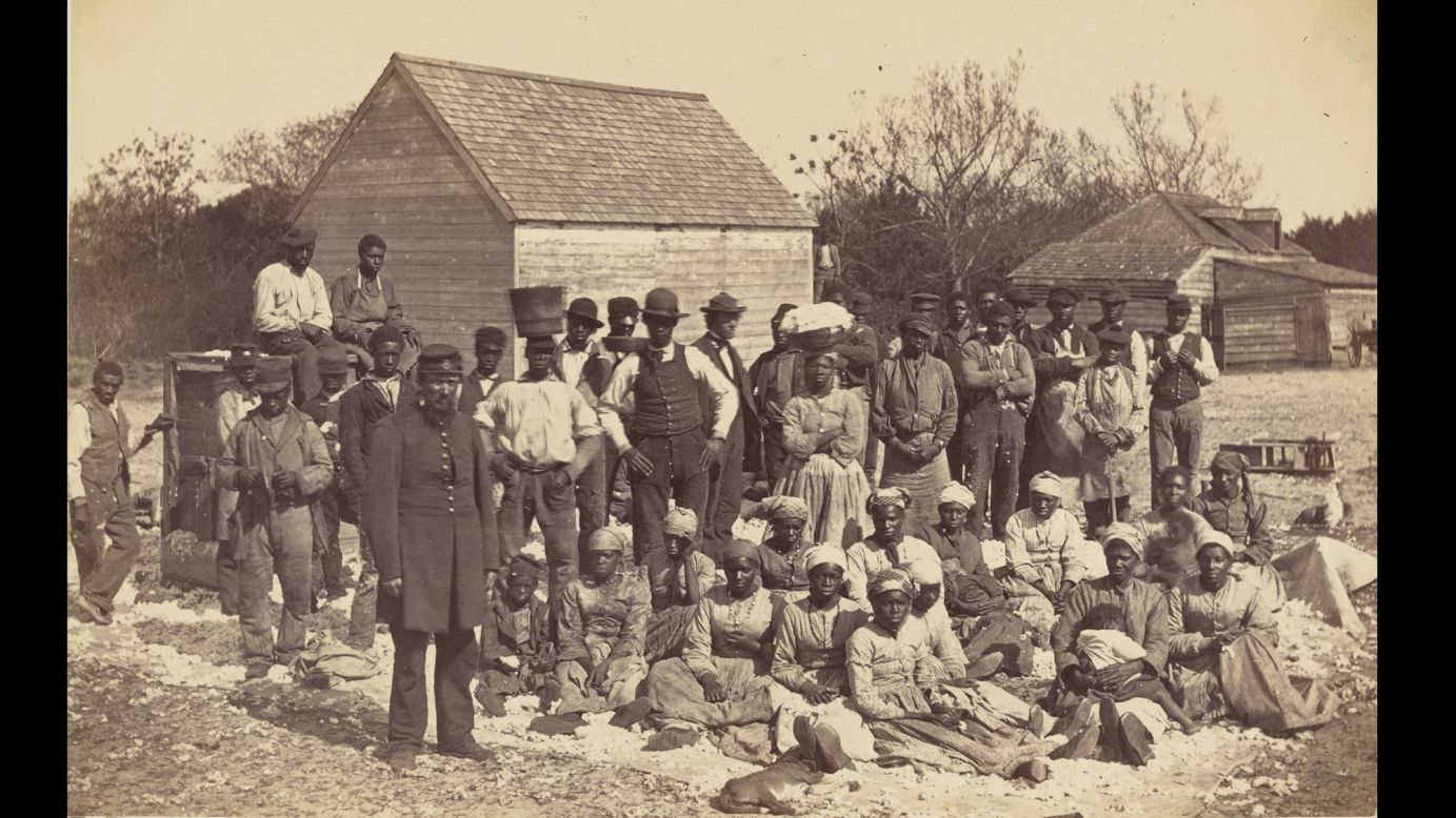 During the Civil War, photographer Henry P. Moore traveled to South Carolina with the 3rd New Hampshire Regiment. These are the slaves of Confederate Brig. Gen. Thomas Fenwick Drayton.