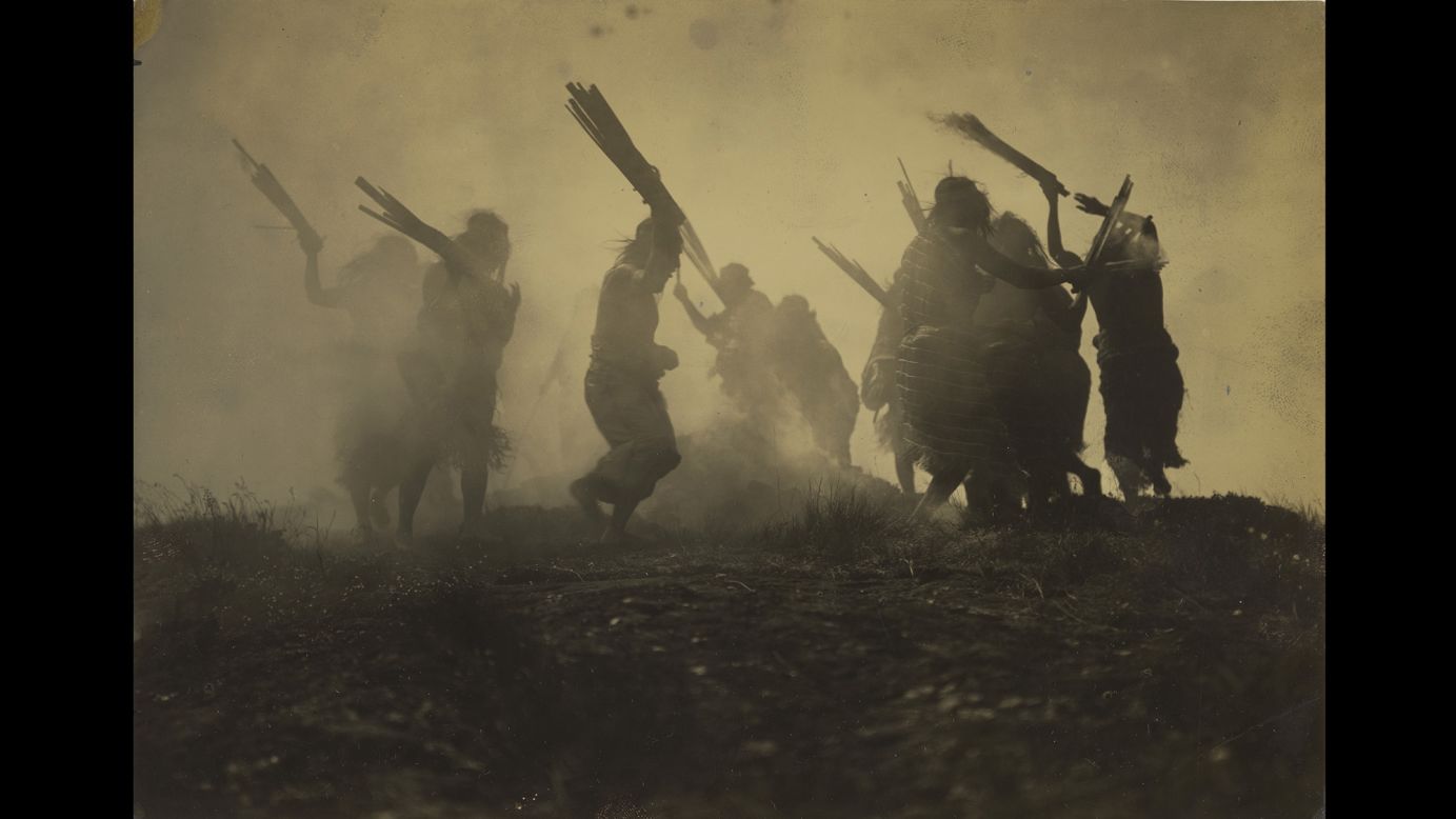 <a href="http://www.cnn.com/2015/11/24/us/cnnphotos-curtis-masterworks-native-americans/" target="_blank">Edward S. Curtis'</a> interest in photographing Native Americans began in 1895, when he photographed Princess Angeline. He spent most of the next 20 years documenting what remained of their culture in America. This image is called "The Eclipse Dance, 1910-14."
