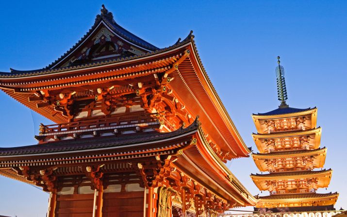 Senso-ji is Tokyo's oldest temple. It dates to 645. Per legend, two fishermen found a statue of Kannon in the nearby Sumida River in 628 and presented it to their village chief. He then remodeled his own home into a small temple, where the statue is enshrined.