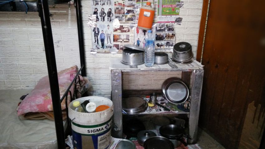 A worker bedroom in the Al Wakrah camp, pictured in May 2015. 