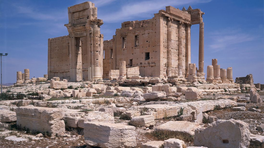 <strong>Before:</strong> The ruins of the 2,000-year-old Temple of Baalshamin are seen in Palmyra, Syria, in 2007. The ISIS militant group took over the ancient city last year and razed parts of its <a href="http://whc.unesco.org/en/list/23" target="_blank" target="_blank">World Heritage Site.</a> Syrian government forces recaptured the anc
