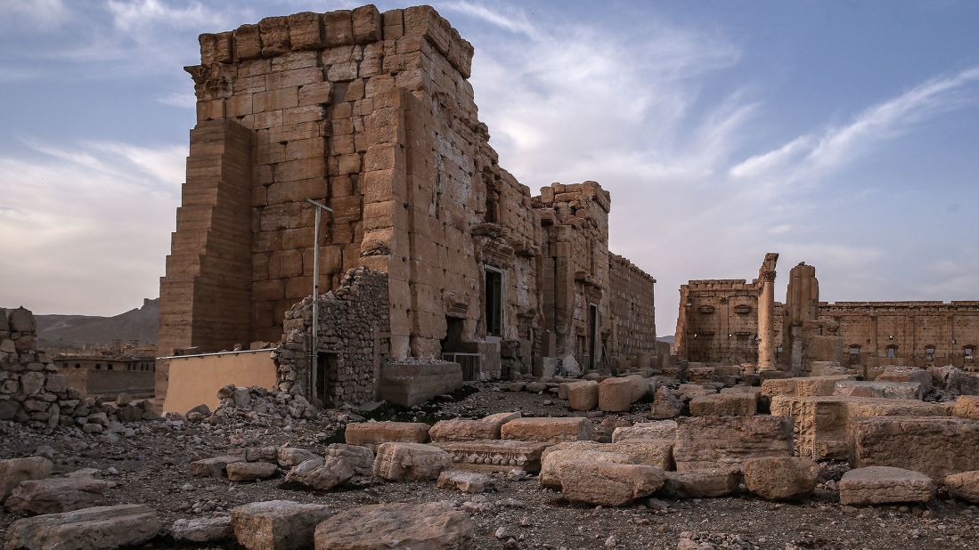 <strong>After:</strong> The Temple of Bel on March 27.