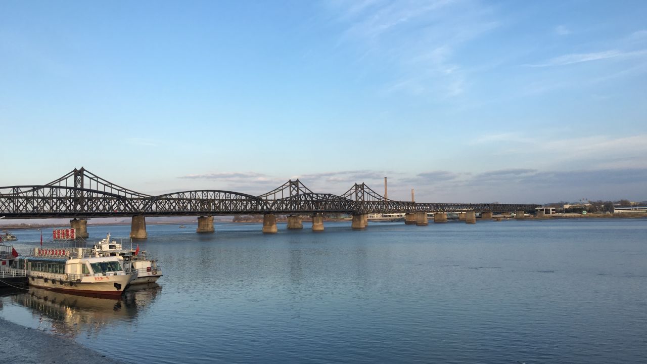 The Sino-Korean friendship bridge in Dandong, China.