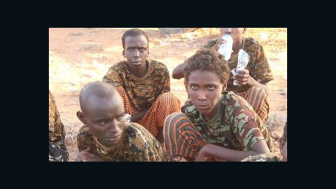 Child soldiers who surrendered in Somalia are pictured in images that have been widely shown locally.