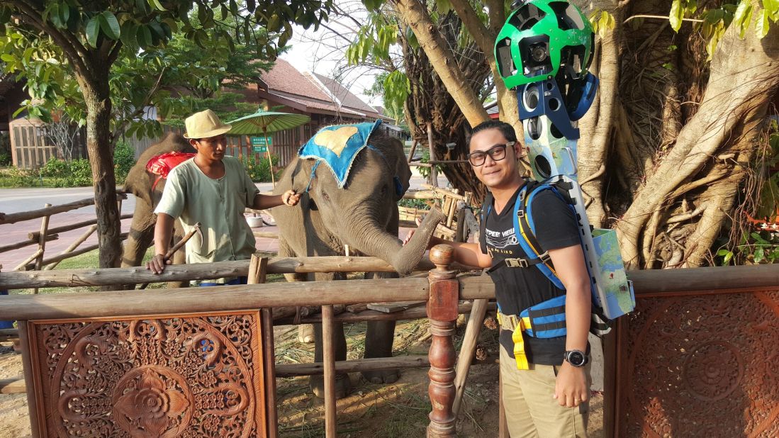 Google's Street View Trekker has been capturing footage around the world since 2012. Nevertheless, it continues to perplex those who see it in action. <br />"One time I was stopped by a local asking if I was marching with the soccer world cup trophy," Luangsa-ard recalls. 