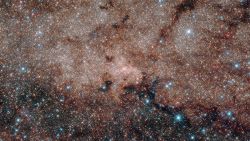 Using infrared technology NASA's Hubble Space Telescope reveals the density of stars in the Milky Way.