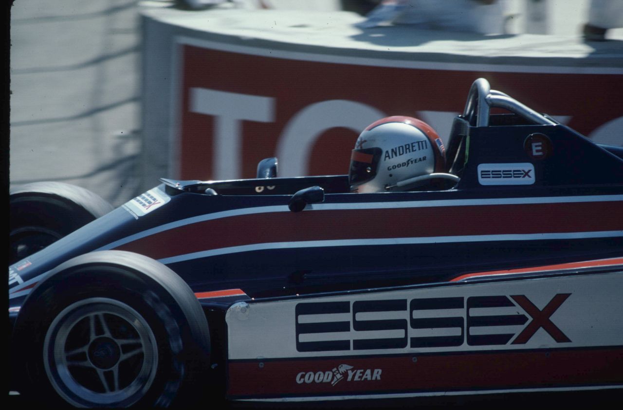 Andretti started a total of 128 F1 races. He finished on the podium a total of 19 times. The 1980 United States Grand Prix West (pictured) wasn't one of his more memorable races -- he retired on the opening lap.     