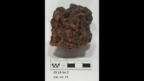 A sample of bog iron ore from the possible Norse site in Point Rosee.