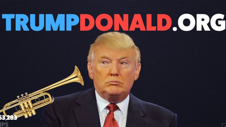 This <a href="index.php?page=&url=http%3A%2F%2Ftrumpdonald.org" target="_blank" target="_blank">popular Swedish site</a> allows people to give Donald a blast of trump(et). It's been blown 110,000,000 times and counting.