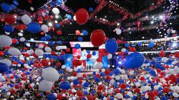 Balloons drop as Republican presidential candidate, former Massachusetts Gov. Mitt Romney and Republican vice presidential candidate, U.S. Rep. Paul Ryan (R-WI) take the stage after accepting the nomination during the final day of the Republican National Convention at the Tampa Bay Times Forum on August 30, 2012 in Tampa, Florida. Former Massachusetts Gov. Mitt Romney was nominated as the Republican presidential candidate during the RNC which will conclude today.