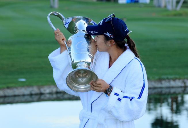 She promptly became the youngest two-time major winner in LPGA history, braving a leap into Poppies Pond having triumphed at the 2016 ANA Inspiration in what she called a "miracle." 