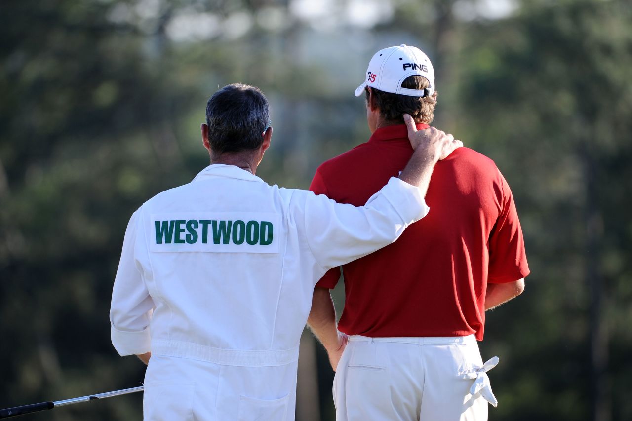 A caddie's helping hand is essential if golfers want to win the coveted Masters green jacket.   