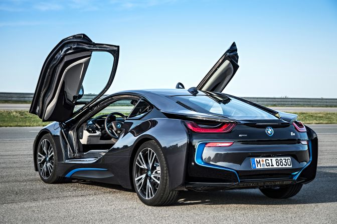 The i8 hybrid supercar, introduced in 2014, went seamlessly from concept to production and remains one of the most fun and attention-getting vehicles we've ever driven.
