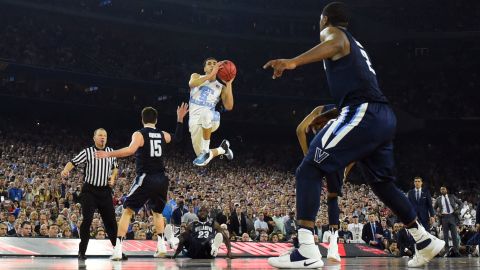 North Carolina guard Marcus Paige shoots a 3-pointer that tied the game with under five seconds to play. The senior point guard had a game-high 21 points.