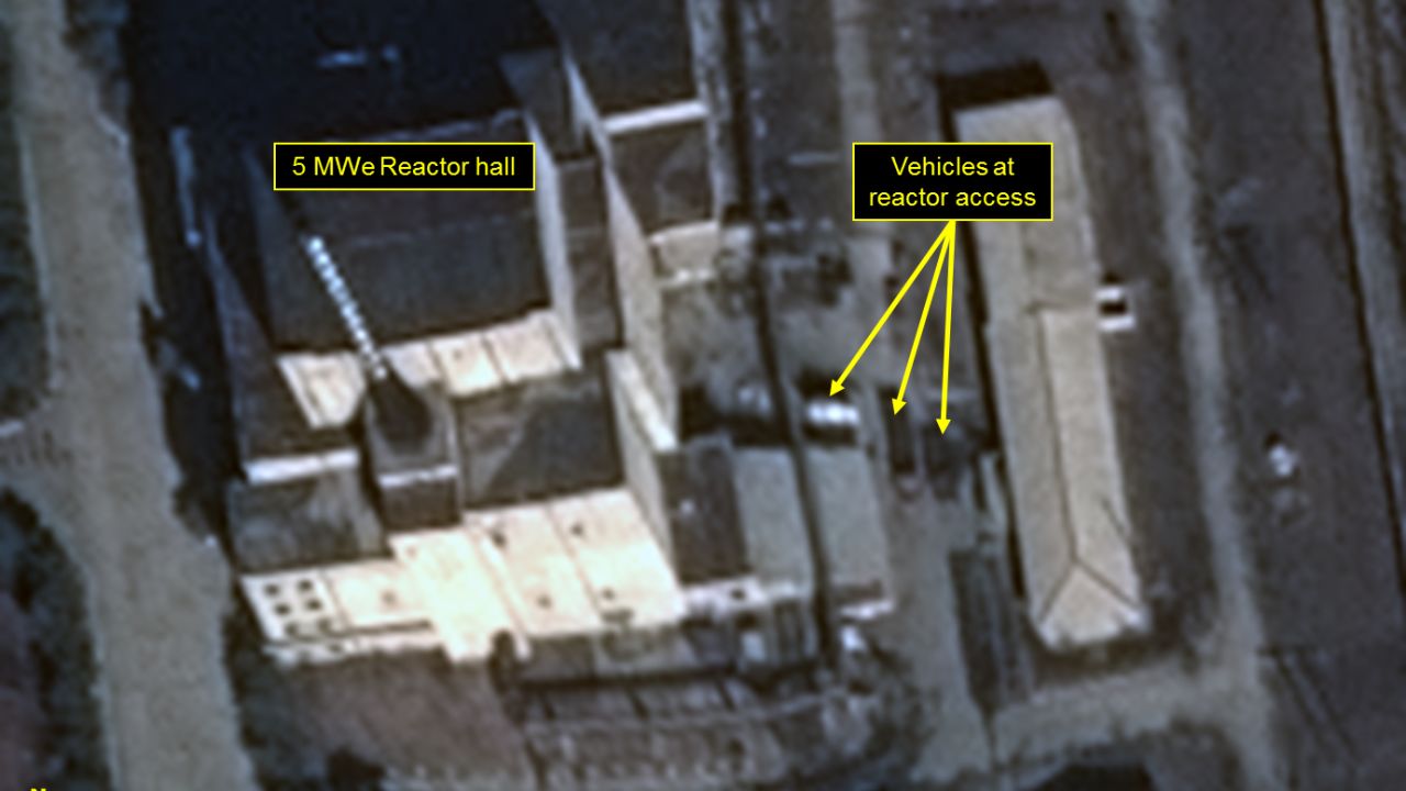 Vehicle activity can be seen around the 5 MWe reactor.
