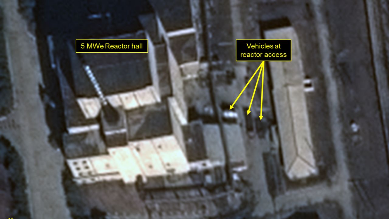 Vehicle activity can be seen around the 5 MWe reactor.