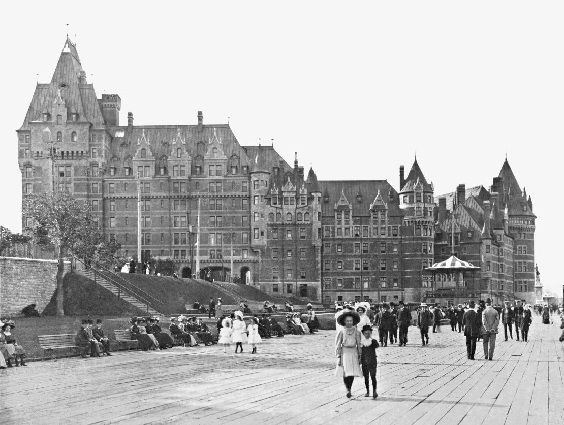 Le Château Frontenac in Québec City, seen here in 1912, was built by the Canadian Pacific Railway.