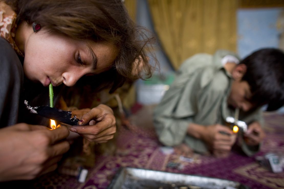 Young drug users in Afghanistan. 