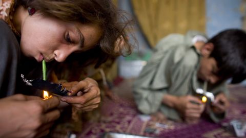 Young drug users in Afghanistan.