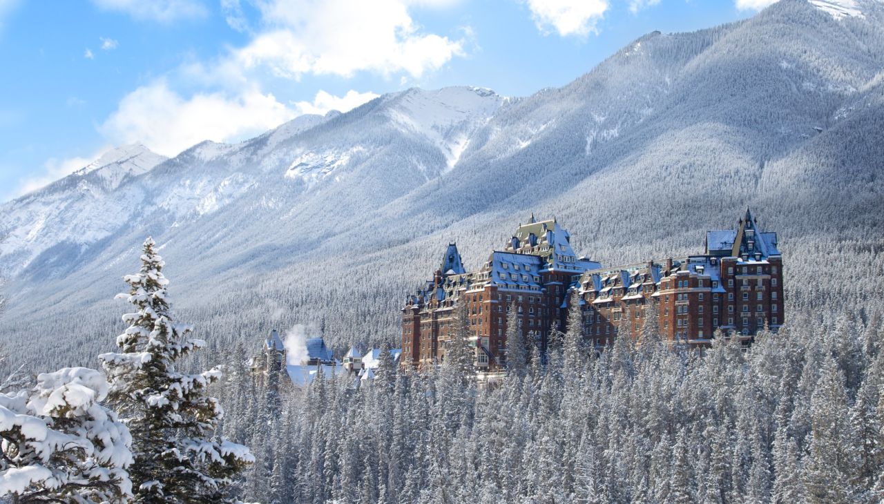 One of the first hotels built by the Canadian Pacific Railway, the Banff Springs hotel opened in 1888 in Banff, Alberta.