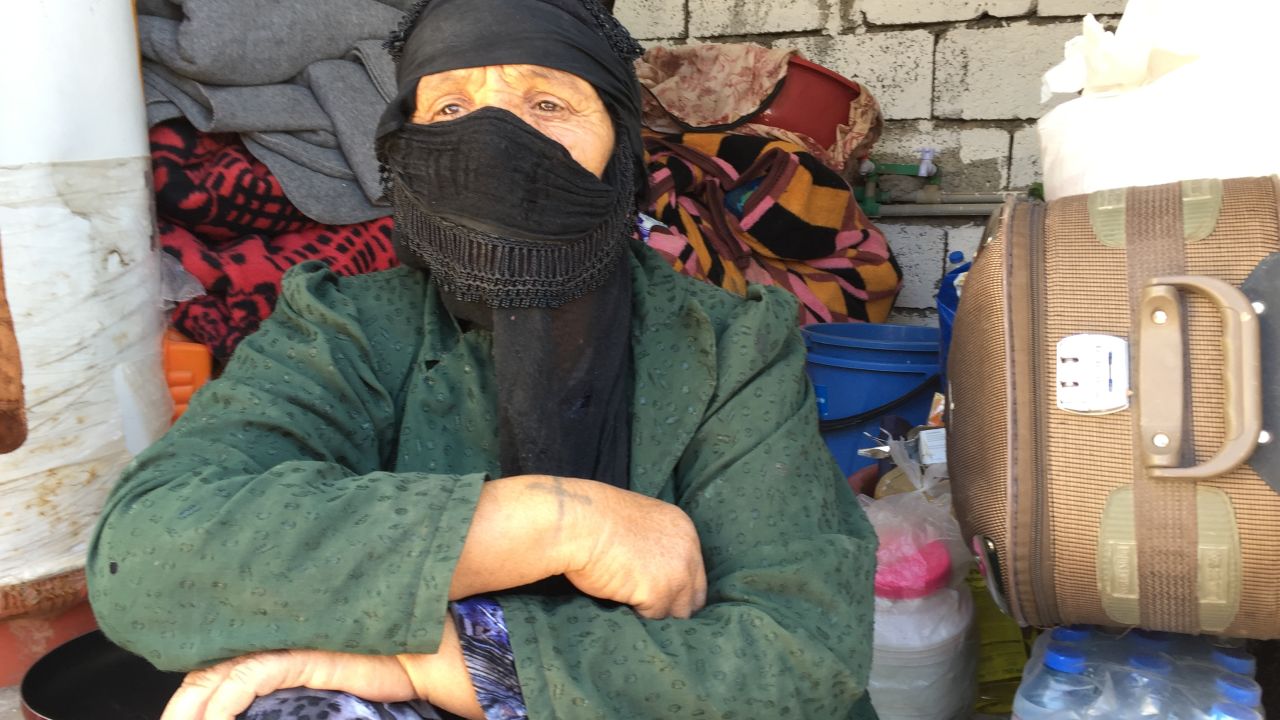 Abu Israa's mother is still in shock at the death of her son, killed in the crossfire as their village was liberated