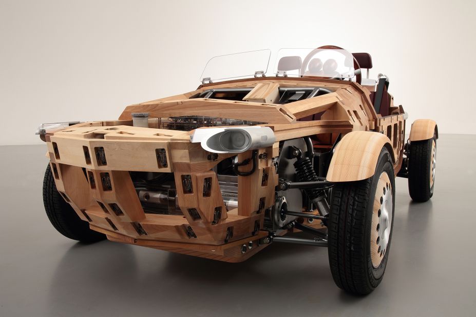 86 wooden panels make up the car's body.