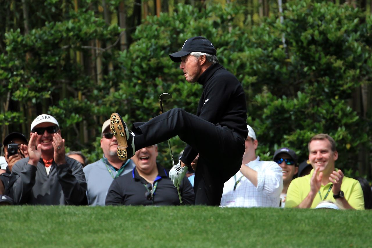 Legendary South African golfer Gary Player was one of nine players to card holes-in-one during the annual Par 3 Contest at Augusta, the traditional curtain-raiser for the Masters. Nine-time major winner Player sunk his ace on the seventh hole, and celebrated accordingly.