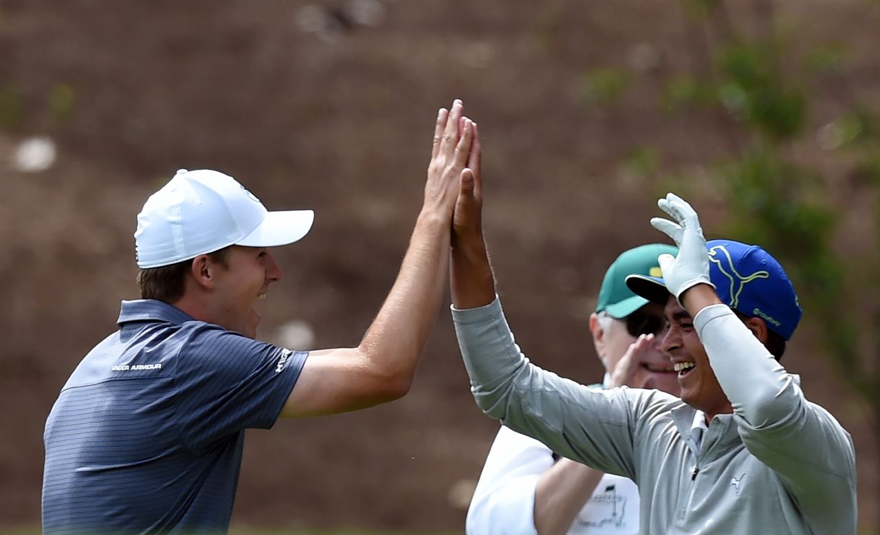 ...and Fowler immediately followed. The 27-year-old -- one of the favorites for this year's Masters which begins on Thursday -- ensured "back-to-back" holes-in-one by matching his compatriot's effort.