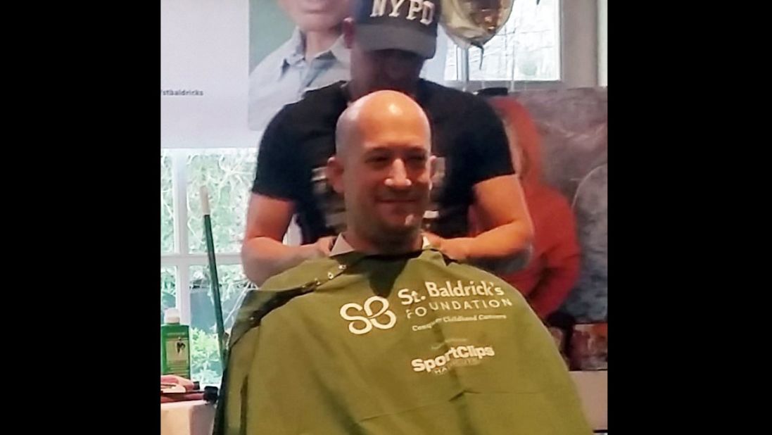 Brad is still shaving his head to raise money that goes toward research for a cure to end childhood cancer. He just participated in another event in April 2016.