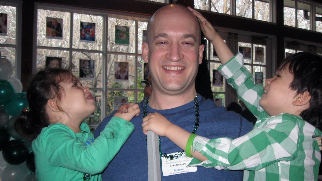 Through St. Baldrick's, Brad started shaving his head  in 2011 in honor of children battling cancer and leukemia. 