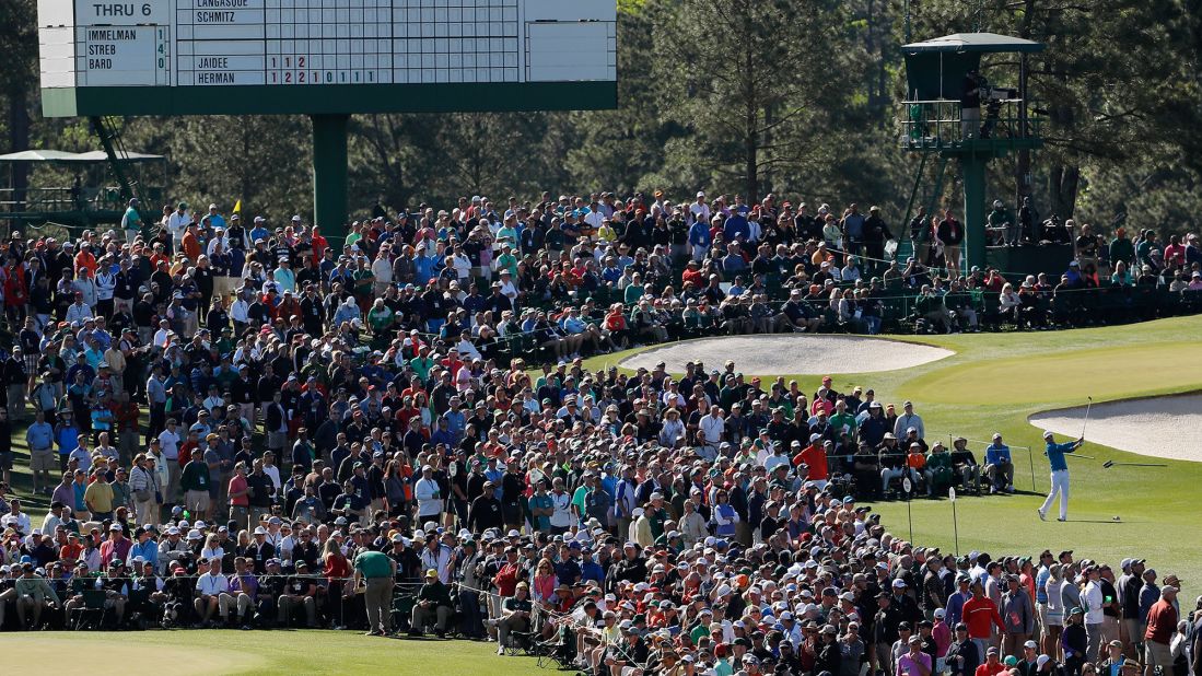 Zach Johnson tees off on the third hole during the first round. Johnson won the Masters in 2007.