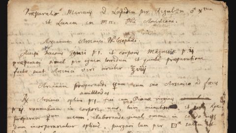 Isaac Newton's recently discovered manuscript is his handwritten copy of a procedure for a substance seen as a main ingredient for the philosopher's stone. 