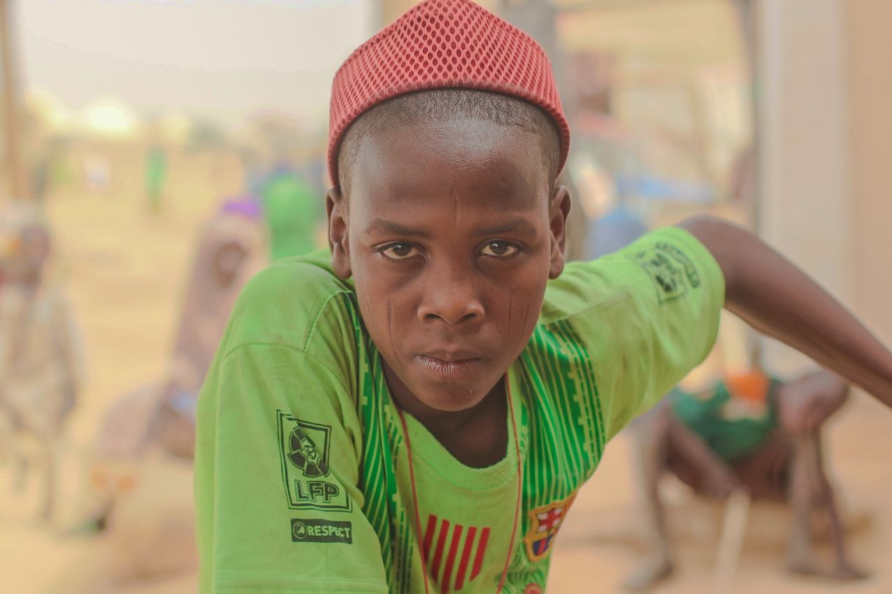 This Fati Abubakar portrait shows a child, Ibrahim, who lost contact with his parents due to the Boko Haram crisis. <a href="https://edition.cnn.com/2016/04/11/africa/fati-abubakar-boko-haram-portraits/index.html" target="_blank">Read more</a> on Abubakar's work with victims of Boko Haram in Maiduguri.
