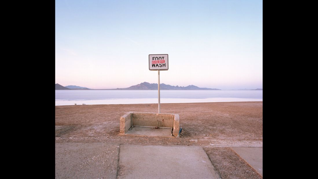 A foot-washing station at the Bonneville Salt Flats, off Interstate 80 in northwestern Utah.