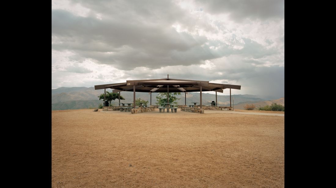 "I've always been a minimalist, and when you see these little tables set down on the landscape, they're so photogenic," Ford said. This stop is off Interstate 17 in Black Canyon City, Arizona.