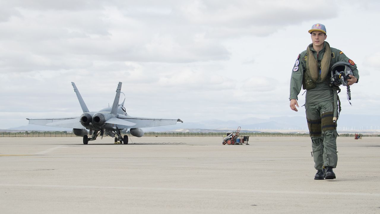 Rider Maverick Vinales swaps his motorcycle for a plane in this photoshoot resembling his Top Gun namesake.