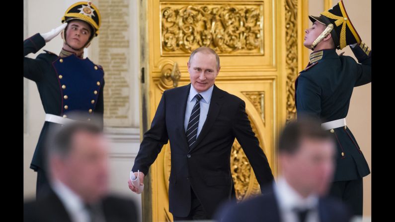 Russian President Vladimir Putin arrives for a meeting in Moscow on Tuesday, April 5. The International Consortium of Investigative Journalists says it has <a href="http://money.cnn.com/2016/04/05/news/panama-papers-things-to-know/index.html" target="_blank">obtained documents</a> revealing a clandestine network that connects associates of Putin to hidden wealth in secret offshore companies. The Russian government <a href="http://www.cnn.com/2016/04/06/europe/chance-putin-panama-papers/" target="_blank">has denounced the revelations,</a> part of what's known as the Panama Papers, as a giant smear campaign to discredit Putin. CNN hasn't been able to independently verify the reports, which also implicate 12 current or former world leaders.