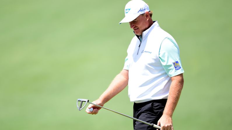Ernie Els had a tough start to the tournament. From just a few feet away, <a href="index.php?page=&url=http%3A%2F%2Fespn.go.com%2Fgolf%2Fmasters16%2Fstory%2F_%2Fid%2F15155410%2Fernie-els-6-putts-first-hole-record-nine-masters" target="_blank" target="_blank">he 6-putted</a> the first hole and finished with a 9.