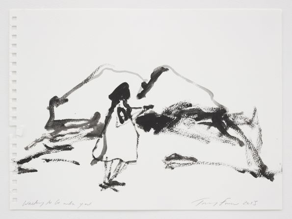 Tracey Emin, <em>Wanting to be with you, </em>2015, gouache on paper, 11.02 x 14.96 inches (paper) 28 x 38 cm, courtesy of Lehmann Maupin and White Cube <br />