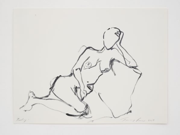 Tracey Emin, <em>Body</em>, 2015, Gouache on paper, 12 x 16 in. (30.5 x 40.6 cm), courtesy of Lehmann Maupin and White Cube<br />