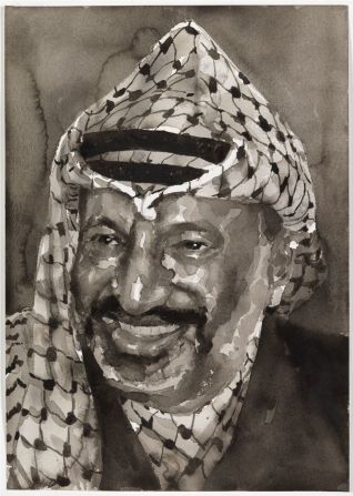 Yasser Arafat, 2012, watercolor on paper, 51 x 36 cm