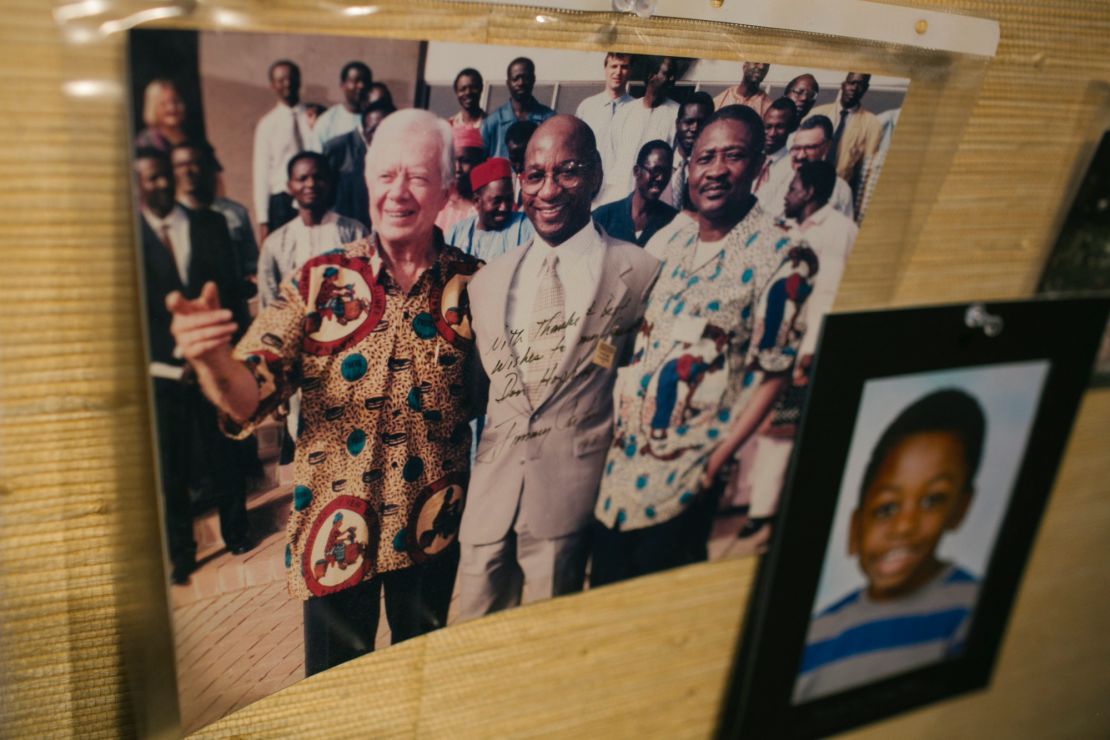 Former President Jimmy Carter made Guinea worm eradication a priority. Carter calls Hopkins a hero.
