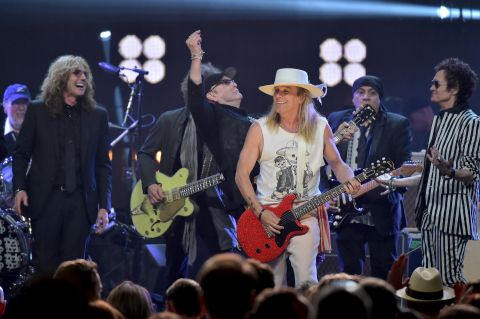 Inductee Robin Zander of Cheap Trick performs at the 31st Rock And Roll Hall Of Fame induction ceremony on Friday, April 8, in New York City. When Cheap Trick cut its first album in 1977, it established a signature sound, the Hall of Fame said. "It has never changed it much. It didn't need to."