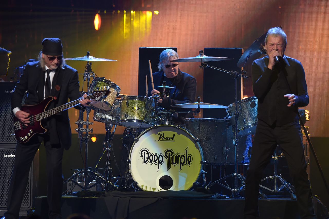 Inductees Roger Glover, Ian Paice, and Ian Gillan of Deep Purple perform. "Led Zeppelin, Black Sabbath and Deep Purple. They are the Holy Trinity of hard rock and metal bands," said the Rock and Roll Hall of Fame.